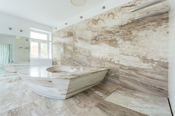Fototapeta na wymiar Luxury bathroom with marble tiles