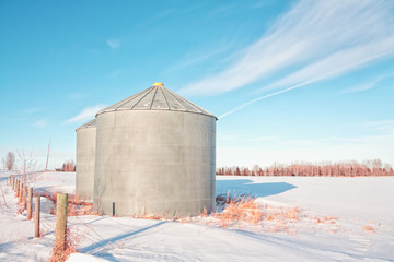 Grain Silos in the Snow © Kerry Snelson