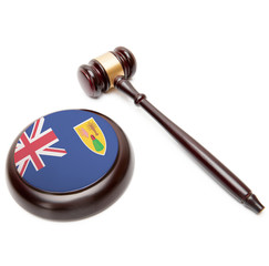 Judge gavel and soundboard with flag - Turks and Caicos Islands