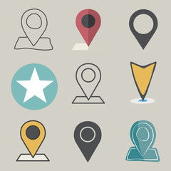 Distance Maker Location Direction Icon Vector Concept
