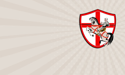 Business card English Knight Rider Horse England Flag Retro