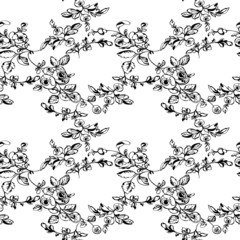 Seamless floral background with rose flower.