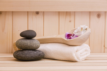 Obraz na płótnie Canvas sauna and spa accessories 