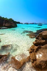 Bay, yacht, stone beach