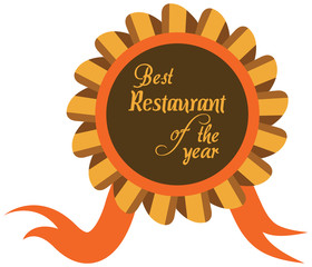 Vector promo label of best restaurant award of the year.