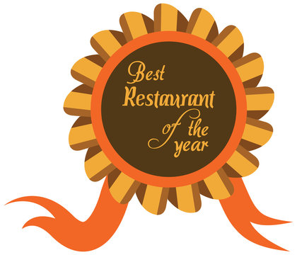 Vector promo label of best restaurant award of the year.