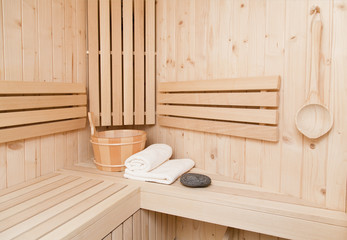 Fototapeta na wymiar interior of Finnish sauna