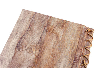 Old brown mulberry paper book isolated