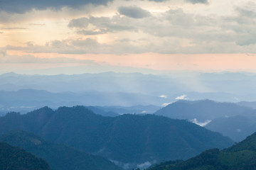 Obraz premium Mountains covered with fog