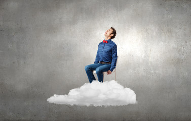 Man on cloud
