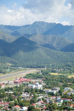 Airport near the mountain