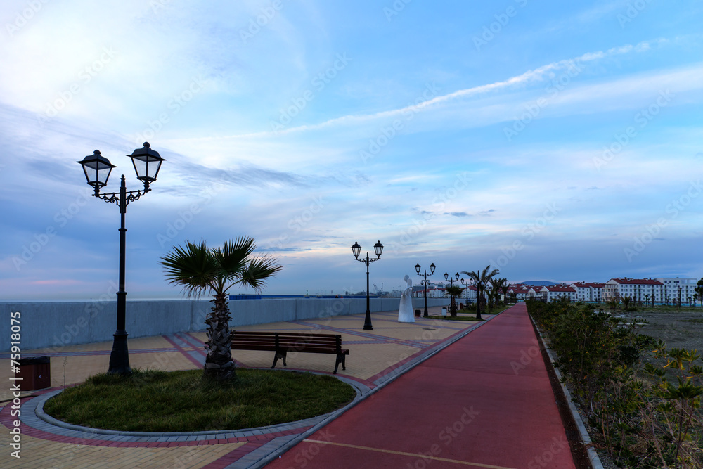 Wall mural evening promenade