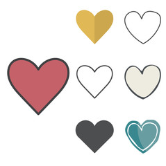 Heart Love Passion Friendship Family Icon Vector Concept