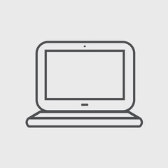 Laptop Computer Wireless Technology UI Icon Vector Concept