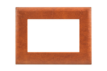 Vintage leather picture frame .