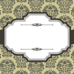 Vintage Frame on Damask Background © Giraphics