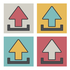 Upload Uploading Sharing Online Internet Icon Vector Concept