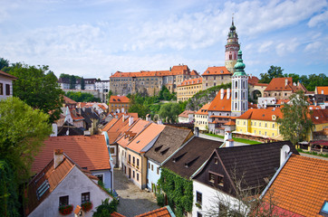 Fototapeta na wymiar Cityscape of Cesky Krumlov in Czech Republic