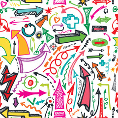 Arrow seamless pattern.Doodle vector