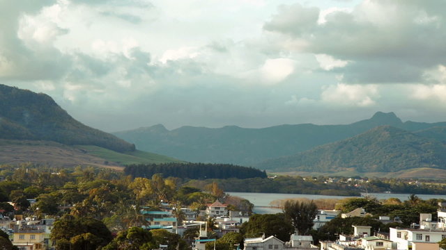 Aerial of Mahebourg, Mauritius