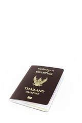 Thailand passport isolated on white