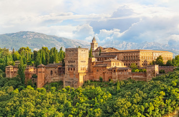 ancient arabic fortress of Alhambra, Granada, Spain - obrazy, fototapety, plakaty
