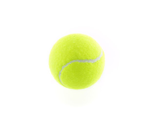 tennis ball close up isolated on white