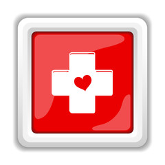 Obraz premium Cross with heart icon