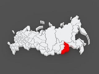 Map of the Russian Federation. Trans-Baikal Territory.