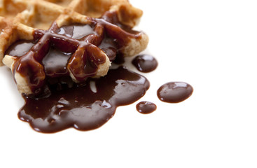 gaufre de liège au chocolat fondu
