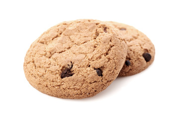 oat cookies on white background