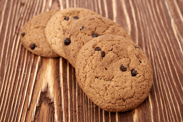 oat cookies on wooden table