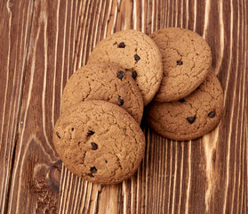 oat cookies on wooden table
