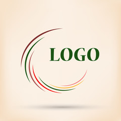 Abstract colorful rainbow swirly illustration, logo design