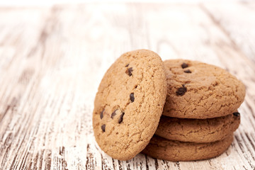 oat cookies on wooden table