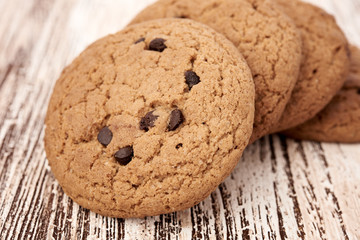 oat cookies on wooden table