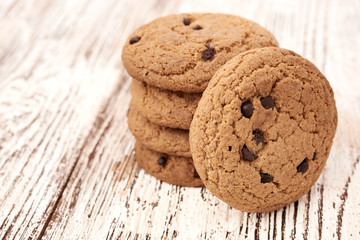 oat cookies on wooden table