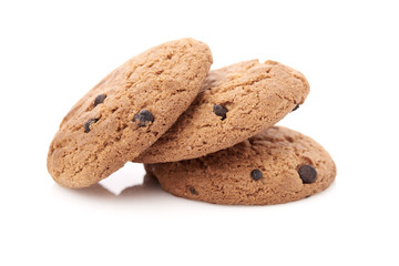 oat cookies on white background