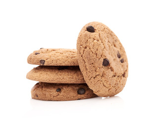oat cookies on white background