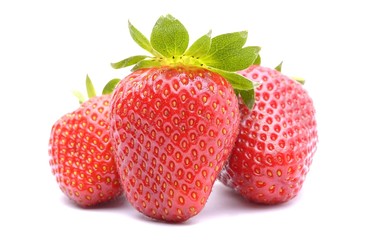 Strawberries isolated on white background