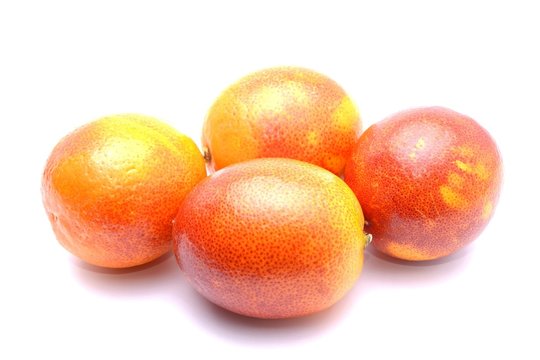 Red oranges isolated on white background