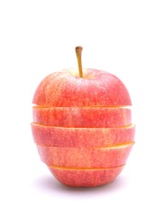 Red apple on white background