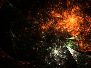 Fire themed spiral, digital artwork © Keila Neokow