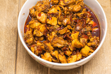 Spicy rabbit meat