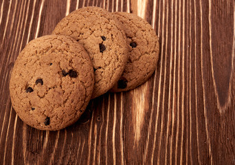 oat cookies on wooden table