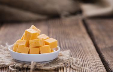 Diced Cheddar (on wood)