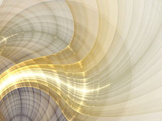 Shiny golden curved fractal lines, digital artwork - 75929076