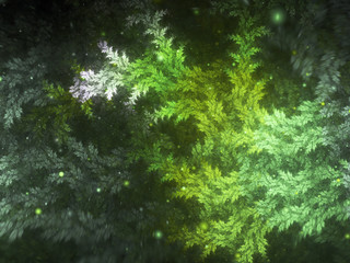 Fototapeta na wymiar Fractal tree branch, Christmas theme, digital artwork