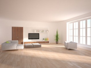 white 3d interior design