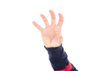 Well shaped male hand reaching for something.